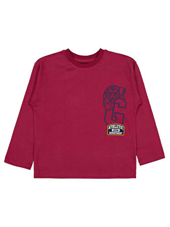 Civil Boys Tiger Baskılı - Etiketli 6-9 Yaş Sweatshirt - Bordo 8-9 Yaş