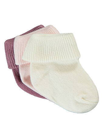 Civil Baby Kız Bebek 3'lü Çorap Set 0-24 Ay Pudra
