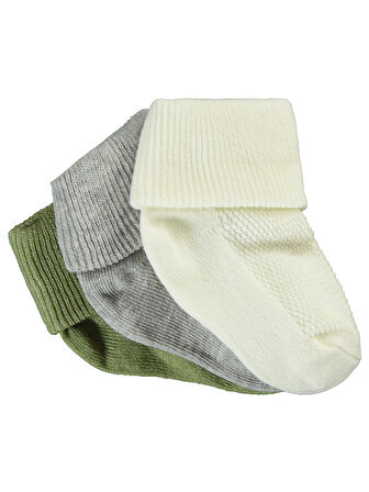 Civil Baby Bebek 3'lü Çorap Set 0-24 Ay Krem