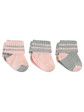 Civil Baby Kız Bebek 3'lü Çorap Set 0-24 Ay Pembe