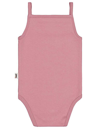 Civil Baby Penye İp Askılı Dantelli  Kız Çıtçıtlı Badi - Pembe 3-4 Yaş