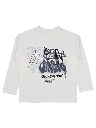 Civil Boys Urban Baskılı 6-9 Yaş Sweatshirt - Ekru7-8 Yaş