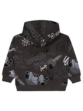 Civil Boys Grafiti Empirme Baskılı 10-13 Yaş Sweatshirt - Gri11-12 Yaş
