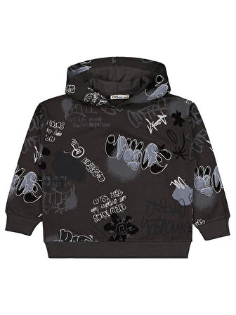 Civil Boys Grafiti Empirme Baskılı 10-13 Yaş Sweatshirt - Gri11-12 Yaş