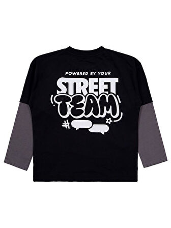 Civil Boys Street Team Baskılı 6-9 Yaş Sweatshirt - Siyah7-8 Yaş