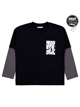 Civil Boys Street Team Baskılı 6-9 Yaş Sweatshirt - Siyah7-8 Yaş