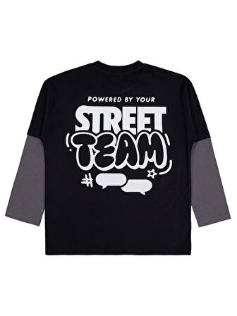 Civil Boys Street Team Baskılı 10-13 Yaş Sweatshirt - Siyah12-13 Yaş