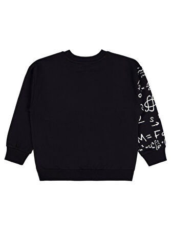 Civil Boys Matematik Formül Baskılı 6-9 Yaş Sweatshirt - Siyah6-7 Yaş