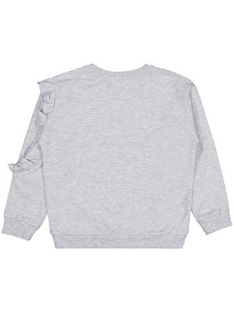 Civil Girls Fırfırlı 6-9 Yaş Sweatshirt - Gri 8-9 Yaş