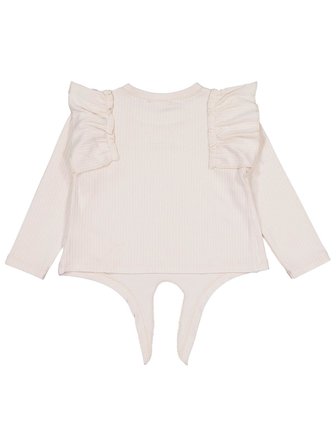 Civil Girls Omuz Fırfırlı 2-5 Yaş Sweatshirt - Fil Dişi