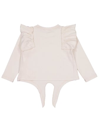 Civil Girls Omuz Fırfırlı 2-5 Yaş Sweatshirt - Fil Dişi