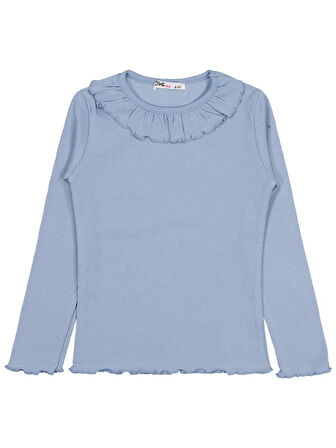 Civil Girls Yakalı 6-9 Yaş Sweatshirt - Mavi 6-7 Yaş