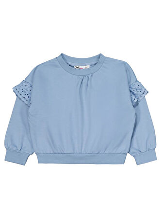 Civil Girls Kolu Fırfırlı 6-9 Yaş Eşofman Takımı - Mavi 9-10 Yaş