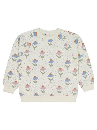 Civil Girls Puanlı Çiçek Desenli 6-9 Yaş Eşofman Takımı - Yeşil 7-8 Yaş