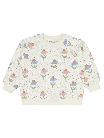 Civil Girls Puanlı Çiçek Desenli 2-5 Yaş Eşofman Takımı - Yeşil 2-3 Yaş