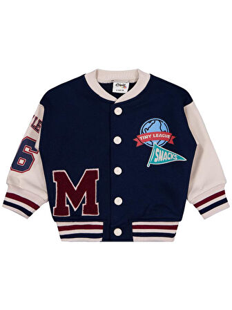 Civil Baby Baskı- Nakışlı 6-18 Ay Hırka - Lacivert 12-18 Ay