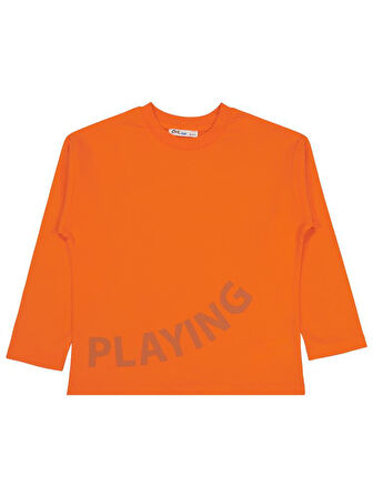 Civil Boys Never Gıve Up Baskılı 6-9 Yaş Sweatshirt - Turuncu9-10 Yaş