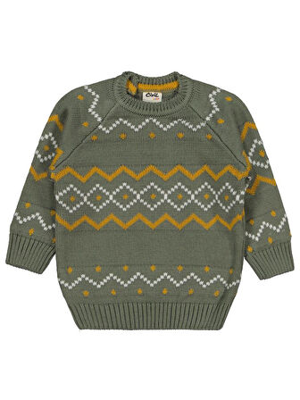 Civil Baby Nord Etnik Örğü 6-18 Ay Kazak - Haki 12-18 Ay