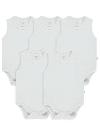 Civil Baby Bebek 5'li Çıtçıtlı Badi 1-3 Yaş Beyaz