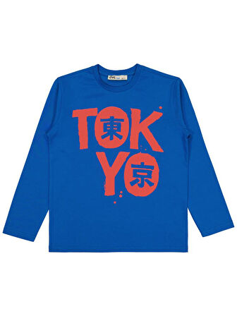 Civil Boys Tokyo Baskılı 10-13 Yaş Sweatshirt - Mavi 11-12 Yaş