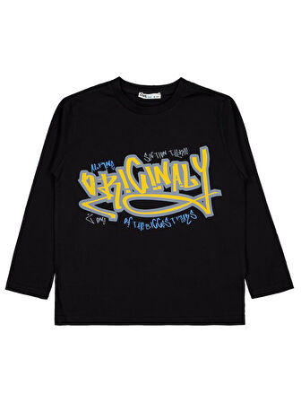 Civil Boys Original Baskılı 6-9 Yaş Sweatshirt - Siyah 7-8 Yaş