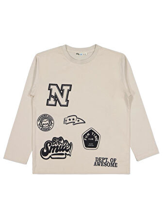 Civil Boys N Dept Of Baskılı 6-9 Yaş Sweatshirt - Bej 8-9 Yaş
