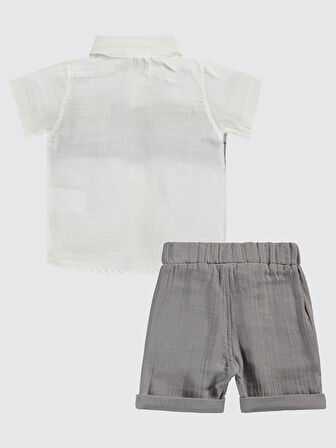 Concept Erkek Bebek 3'lü Şortlu Takım 6-18 Ay Gri
