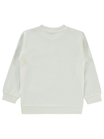 Civil Girls Düz 2-5 Yaş Sweatshirt - Ekru 3-4 Yaş