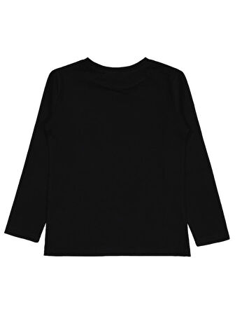 Civil Girls Kalp Baskılı 6-9 Yaş Sweatshirt - Siyah 8-9 Yaş