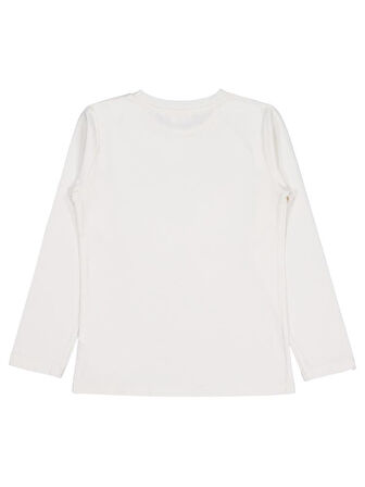 Civil Girls Kelebek Baskılı 6-9 Yaş Sweatshirt - Ekru 8-9 Yaş