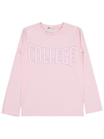 Civil Girls College Baskılı 10-13 Yaş Sweatshirt - Pudra 13-14 Yaş