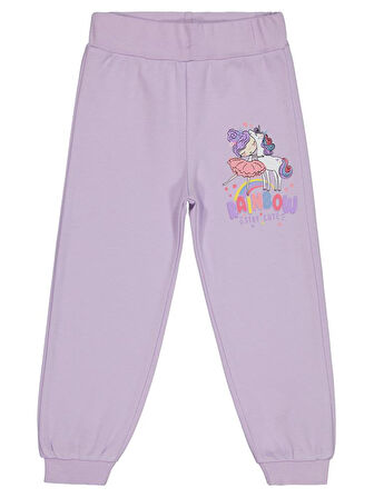 Civil Girls Rainbow Baskılı 2-5 Yaş Eşofman Altı - Lila 2-3 Yaş