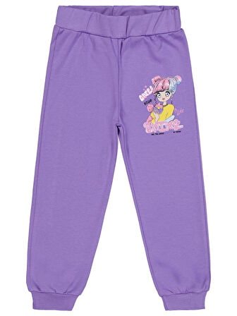 Civil Girls Anime Baskılı 2-5 Yaş Eşofman Altı - Lila 4-5 Yaş