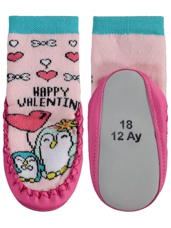 Civil Baby Penguen Bebek Kız Havlu Çarık Çorap - Standart