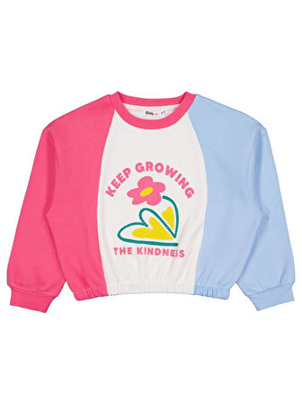 Civil Girls Keep Growing Baskılı 6-9 Yaş Sweatshirt - Ekru 6-7 Yaş