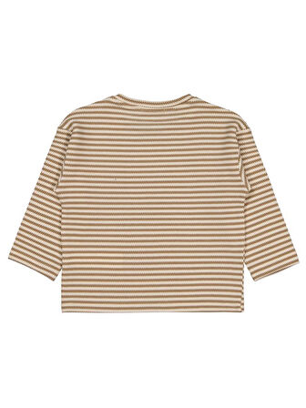 V23259 Civil Boys Petek Çizgili 2-5 Yaş Sweatshirt - Kahverengi3-4 Yaş