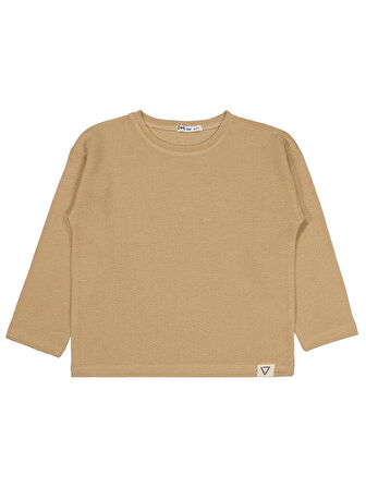 Civil Boys Jakarlı Basic 6-9 Yaş Sweatshirt - Bej 7-8 Yaş