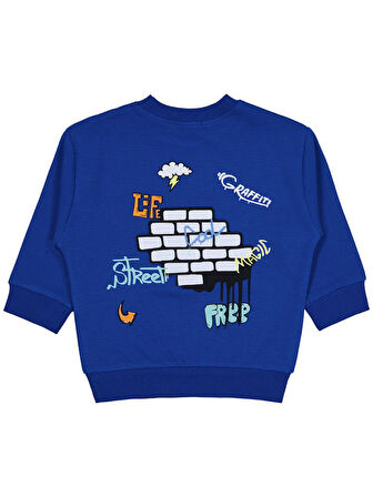 Civil Boys Graffiti Baskılı 2-5 Yaş Sweatshirt - Mavi 2-3 Yaş