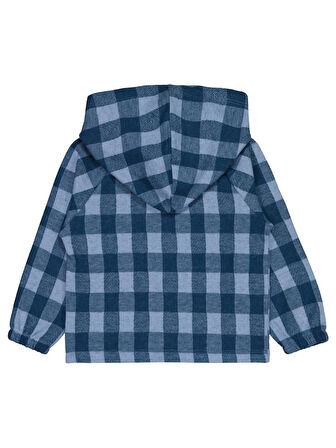 Civil Boys Ekoseli Kapşonlu  2-5 Yaş Gömlek - Mavi5-6 Yaş