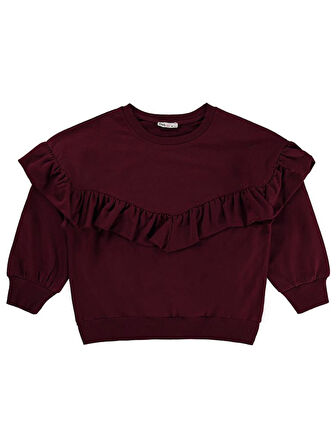 Civil Girls Roba Fırfırlı 10-13 Yaş Sweatshirt - Bordo13-14 Yaş