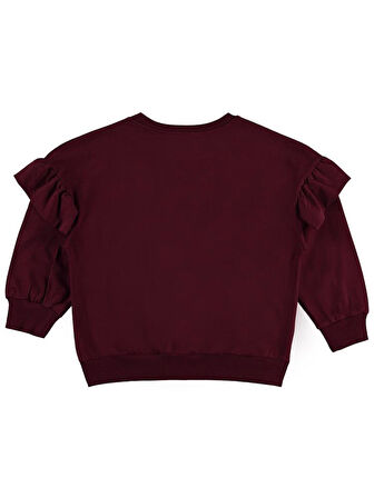 Civil Girls Roba Fırfırlı 10-13 Yaş Sweatshirt - Bordo13-14 Yaş