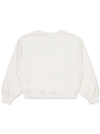 Civil Girls Yıldızlar Nakışlı 10-13 Yaş Sweatshirt - Ekru 12-13 Yaş