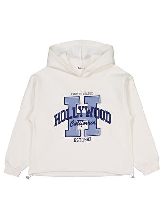 Civil Girls Hollywood Baskılı 10-13 Yaş Sweatshirt - Ekru 13-14 Yaş