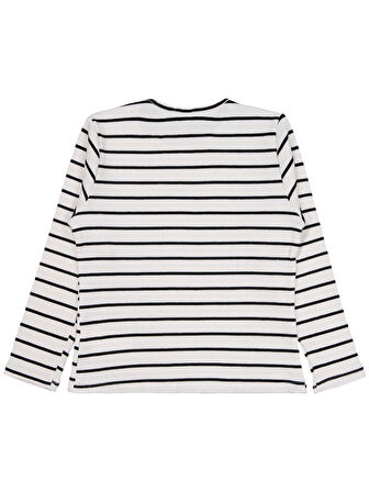 Civil Girls Kalın Çizgili 10-13 Yaş Sweatshirt - Ekru 10-11 Yaş