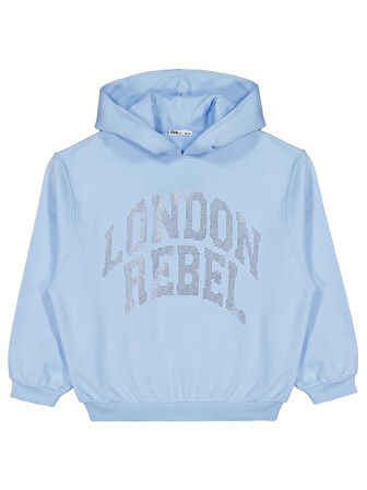 Civil Girls London Rebel Nakışlı 10-13 Yaş Sweatshirt - Mavi 13-14 Yaş