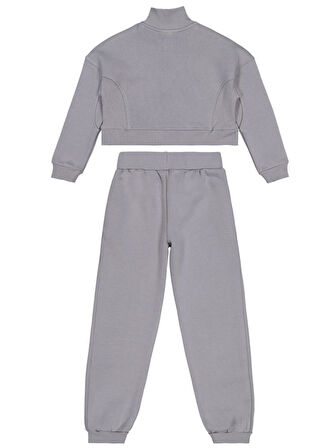 Civil Girls Fermuar Detaylı 10-13 Yaş Eşofman Takımı - Gri 10-11 Yaş
