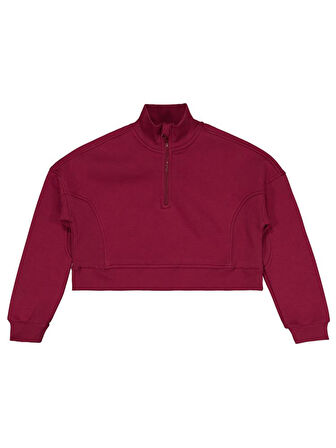 Civil Girls Fermuar Detaylı 10-13 Yaş Eşofman Takımı - Bordo 10-11 Yaş