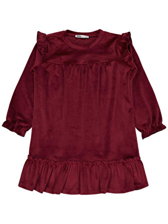 Civil Girls 6-9 Yaş Elbise - Bordo 7-8 Yaş