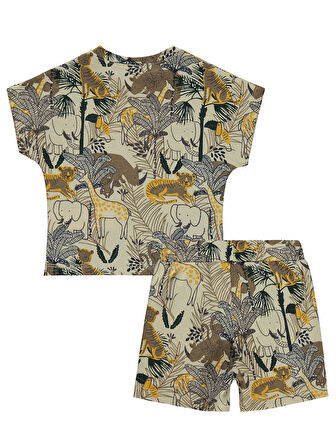 Civil Baby Erkek Bebek Şortlu Takım 6-18 Ay Taş Rengi