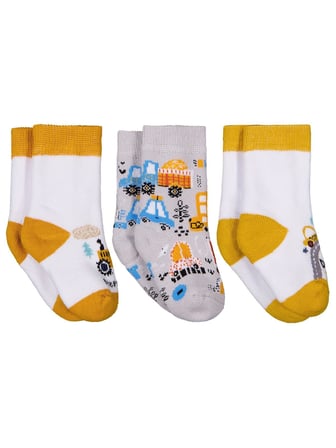 Civil Baby İş Makinesi Havlu 6- 3'lü Bebek Erk Çorap Set - Standart